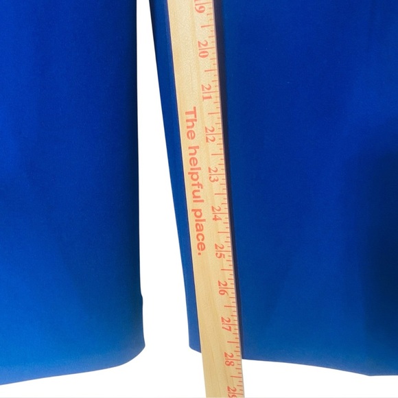 Alfred Dunner Elegant Royal Blue Satin Feel Flowy Wide Leg Small Pull on Pants - Picture 3 of 9